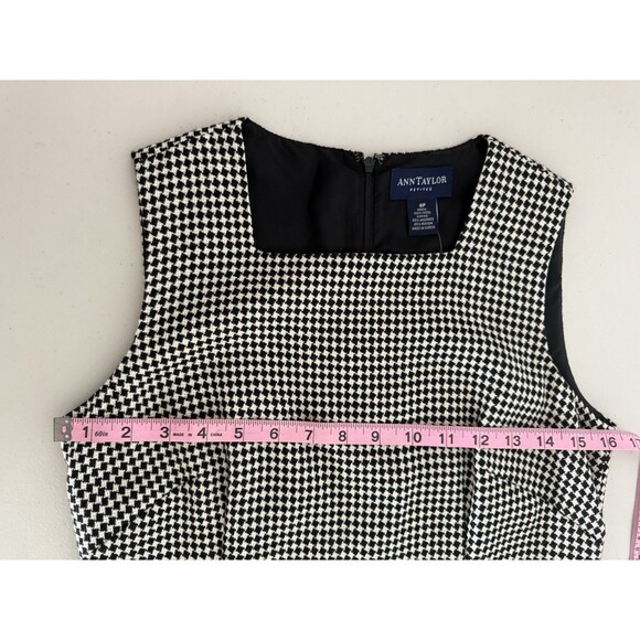 Vintage Ann Taylor 100% Wool Sheath Dress Size 6 P Houndstooth Square Neck New - Picture 5 of 9